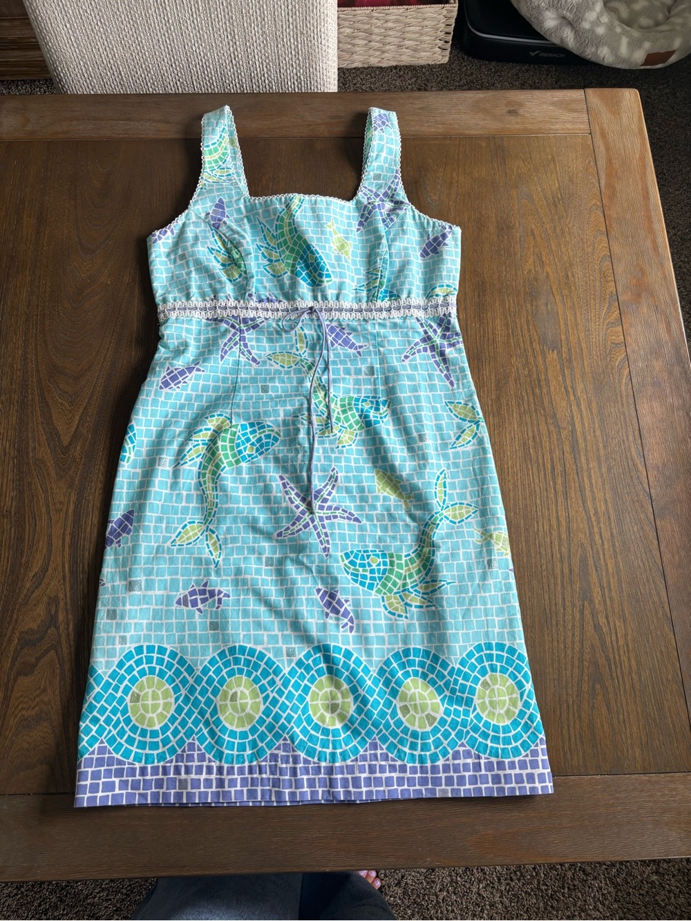 Lilly Pulitzer Turquoise Blue and Green Mosaic dress
